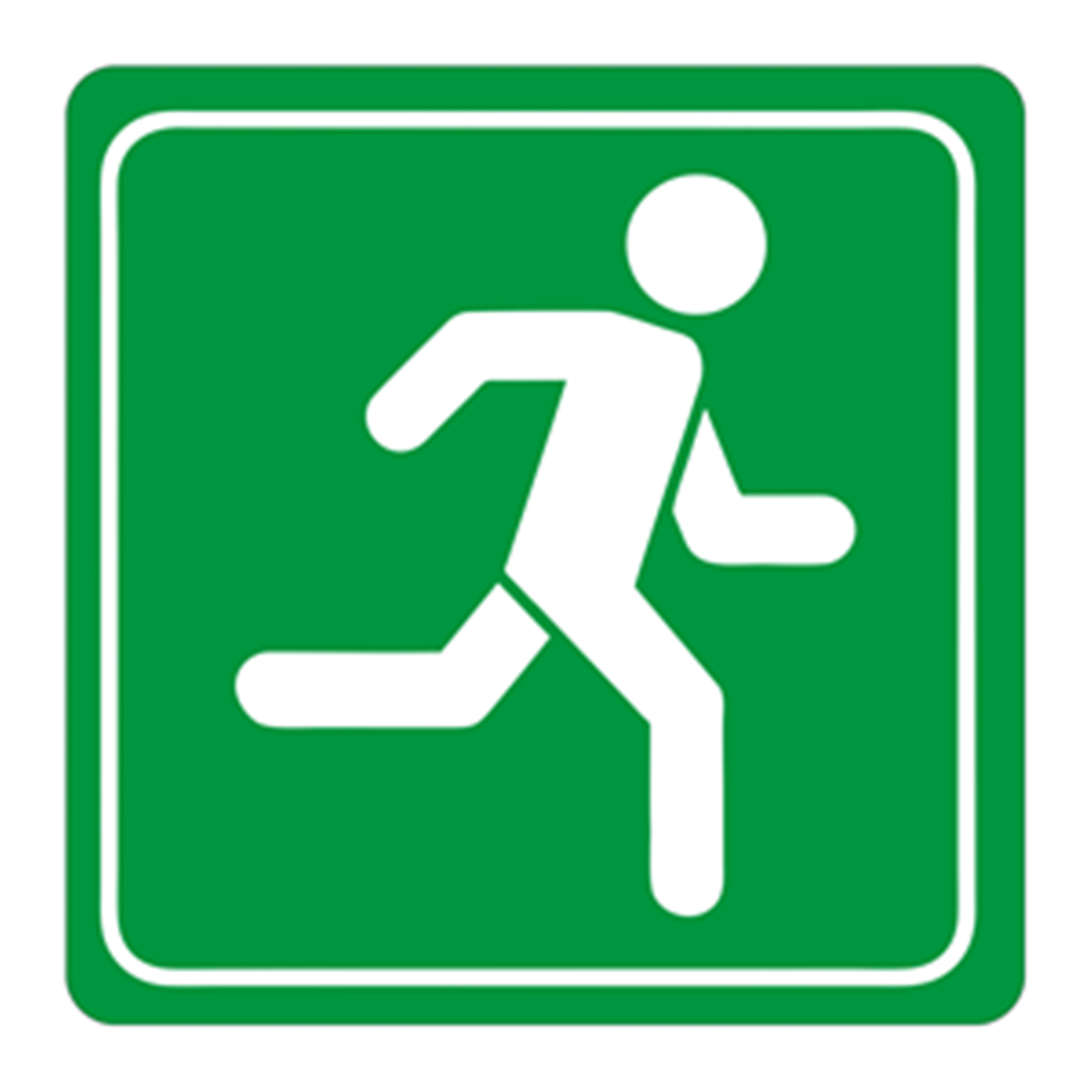 Green Man Running Symbolic Sign
