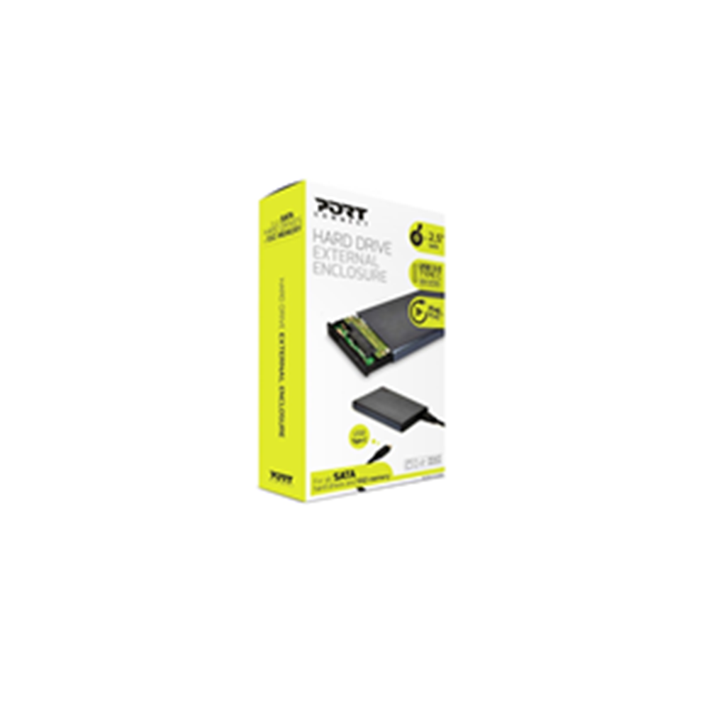 Port Connect 2.5" USB-C external Hard Disk Drive enclosure Black