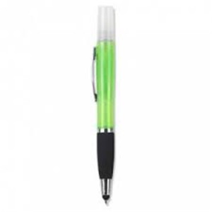 Geeko 3-in-1 Sanitizer Spray Stylus and Blue Ink Pen Green