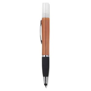 Geeko 3-in-1 Sanitizer Spray Stylus and Blue Ink Pen Orange