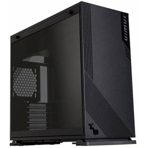 Inwin mid tower chassis, Black with tool-less full-sized 3mm tempered glass side panel