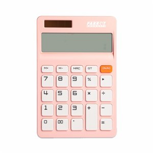 12-Digit Desktop Calculator Pink Dual Power