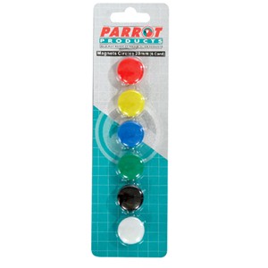 Curcular Magnets (6 Per Card - Assorted, Size: 20mm)