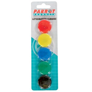 Curcular Magnets (5 Per Card - Assorted, Size: 30mm)