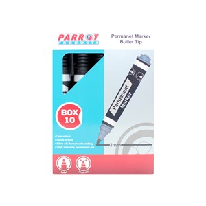 Permanent Markers (Bullet Tip, Box 10, Black)