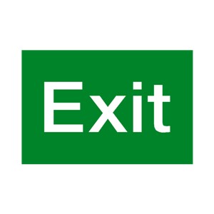Exit Symbolic Sign, Printed on White ACP (150 x 300mm)