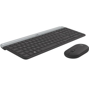 Logitech Slim Wireless Combo MK470, Full-size (100%), RF Wireless, QWERTY, Graph